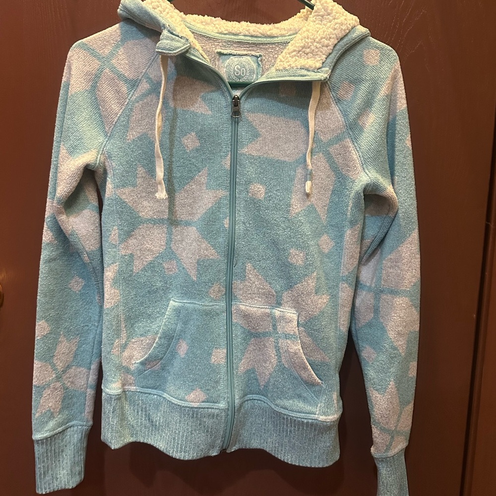 SO Blue and White Cozy Hoodie